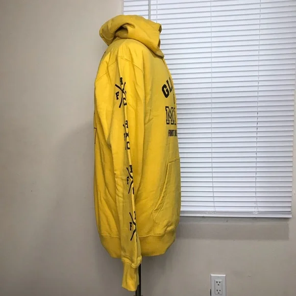 RVCA Matty Hoodie Men’s Size M Color Yelow Kangaroo Pocket Pullover 100% Cotton - Picture 11 of 14